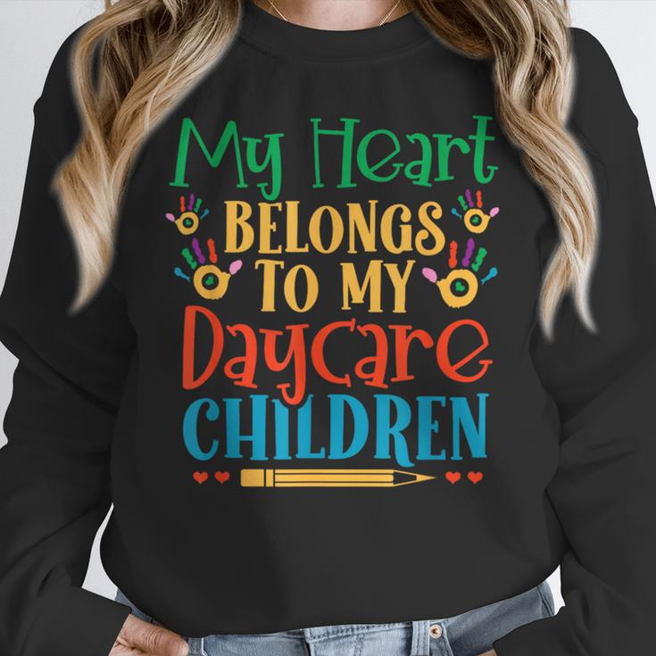 Daycare Children Childcare Provider Teacher PreK Nursery Women Crewneck Sweatshirt, funny design Daycare Children Childcare Provider Teacher PreK Nursery Women Crewneck Sweatshirt, funny design