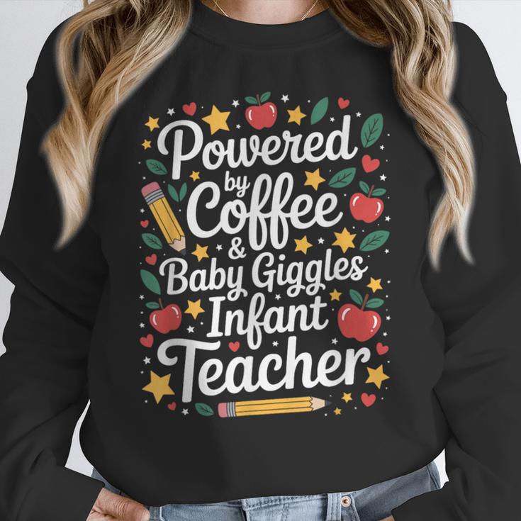 Daycare Provider Infant Teacher Quotes Toddler Teaching Women Crewneck Sweatshirt, funny design