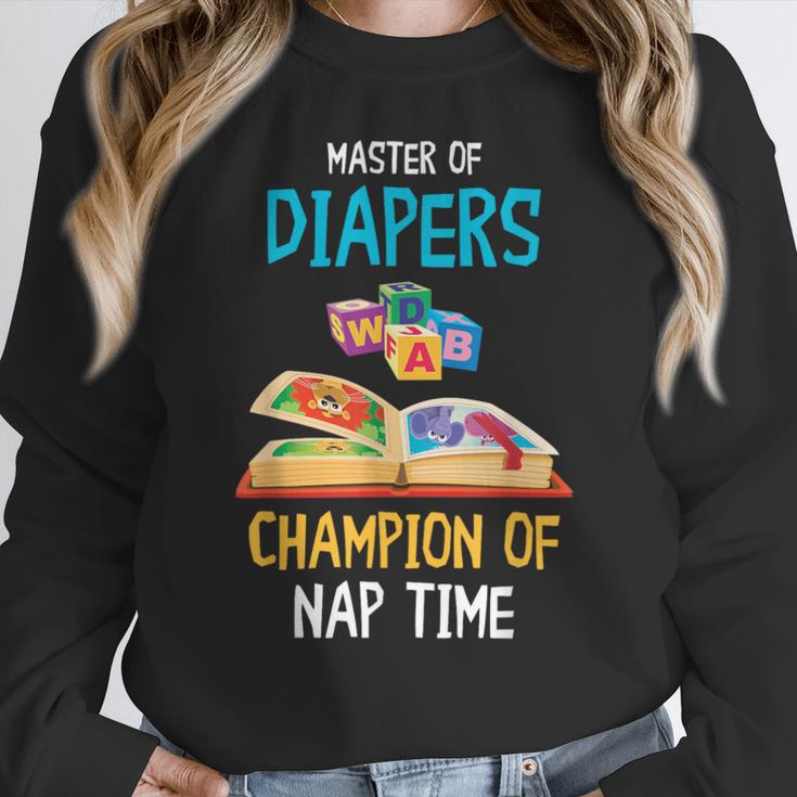 Daycare Provider Master Of Diapers Childcare Teacher Women Crewneck Sweatshirt, funny design