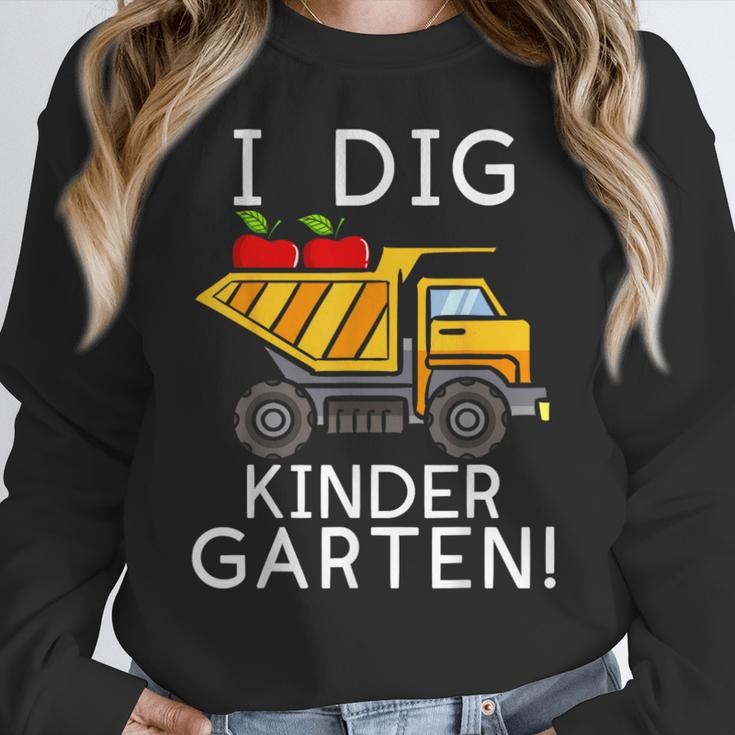 I Dig Kindergarten Student Teacher Construction First Day Women Crewneck Sweatshirt, funny design