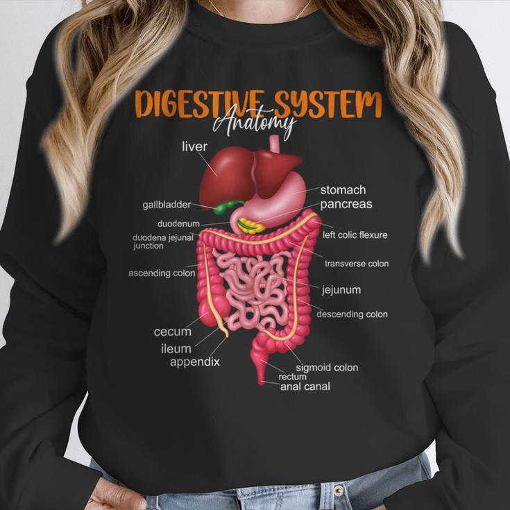 Digestive System Anatomy Anatomical Biology Teacher Women Crewneck Sweatshirt, funny design
