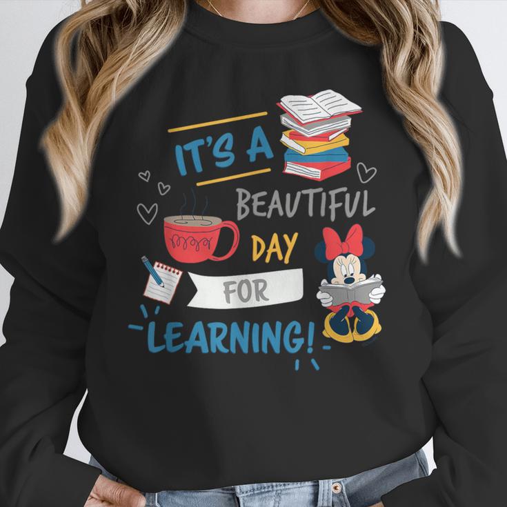 Disney Minnie Mouse Beautiful Day For Learning Teacher's Day Women Crewneck Sweatshirt, funny design Disney Minnie Mouse Beautiful Day For Learning Teacher's Day Women Crewneck Sweatshirt, funny design