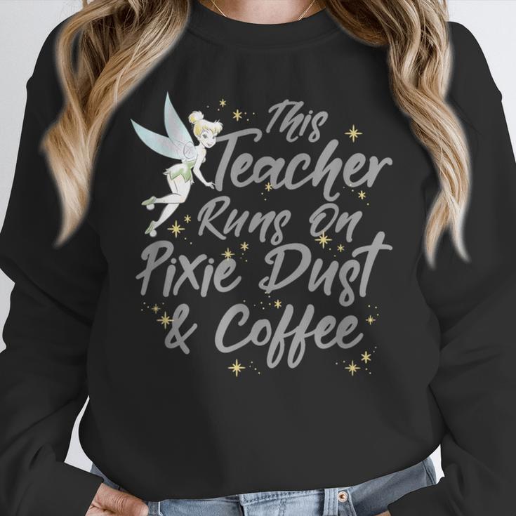 Disney Peter Pan Tinkerbell Teacher Pixie Dust And Coffee Women Crewneck Sweatshirt, funny design Disney Peter Pan Tinkerbell Teacher Pixie Dust And Coffee Women Crewneck Sweatshirt, funny design