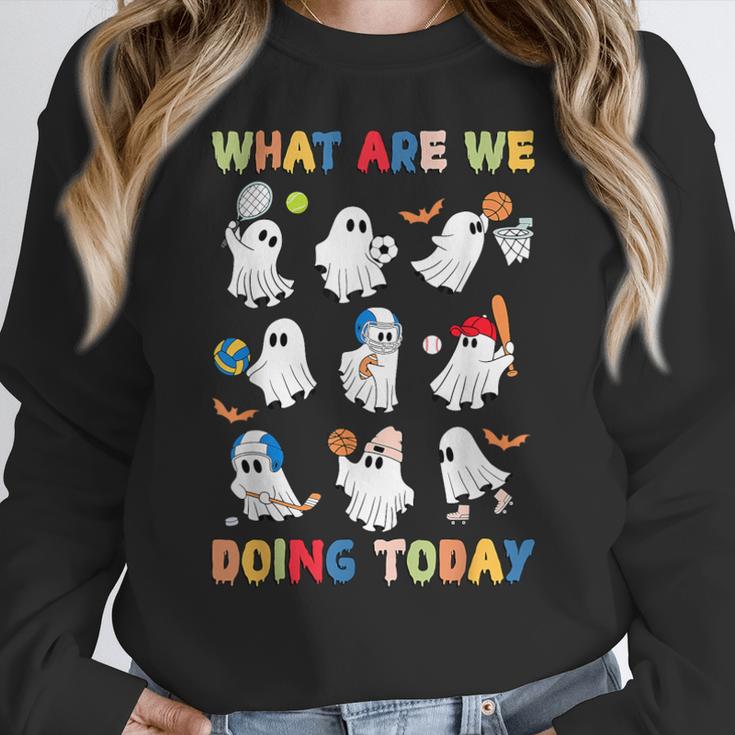 What Are We Doing Today Ghost PE Teacher Team Halloween Women Crewneck Sweatshirt, Pe Teacher Gifts, funny design What Are We Doing Today Ghost PE Teacher Team Halloween Women Crewneck Sweatshirt, Pe Teacher Gifts, funny design