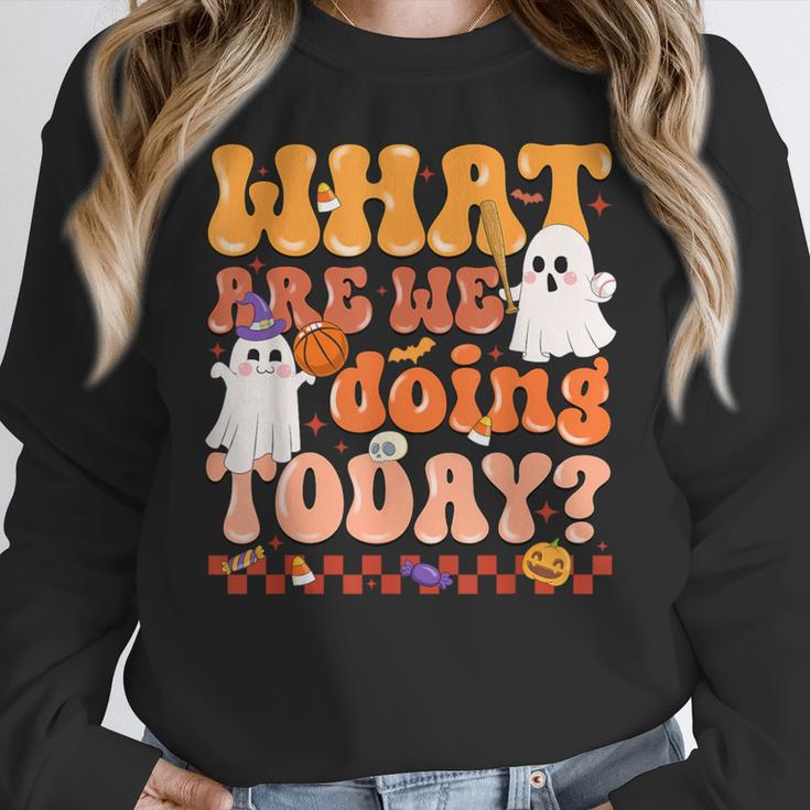 What Are We Doing Today Halloween PE Spooky Teacher Women Crewneck Sweatshirt, Pe Teacher Gifts, funny design