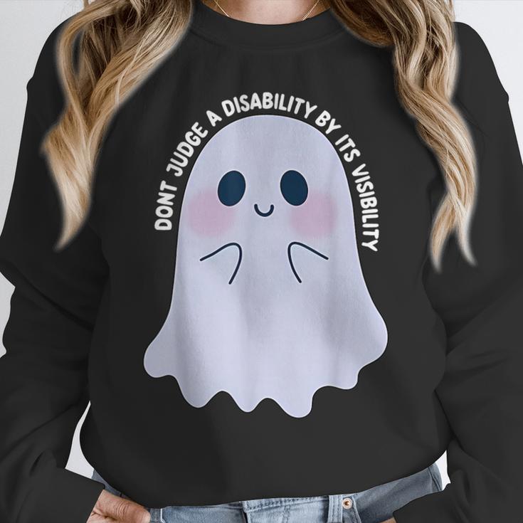 Dont Judge a Disability By Its Visibility Teacher Women Crewneck Sweatshirt, funny design Dont Judge a Disability By Its Visibility Teacher Women Crewneck Sweatshirt, funny design
