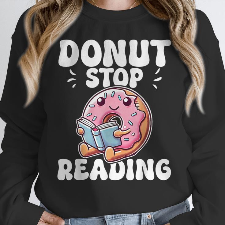 Donut Stop Reading Kawaii Teacher Preschool Kindergarten Women Crewneck Sweatshirt, funny design Donut Stop Reading Kawaii Teacher Preschool Kindergarten Women Crewneck Sweatshirt, funny design