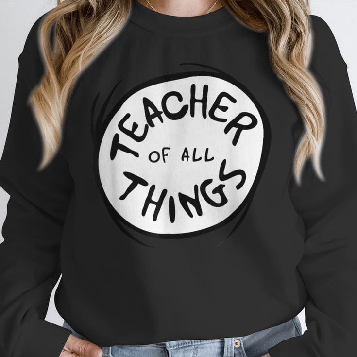 Dr Seuss Teacher Of All Things Red Emblem Women Crewneck Sweatshirt, funny design