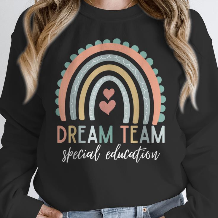 Dream Team Special Education Teacher ED SPED Squad Rainbow Women Crewneck Sweatshirt, funny design Dream Team Special Education Teacher ED SPED Squad Rainbow Women Crewneck Sweatshirt, funny design