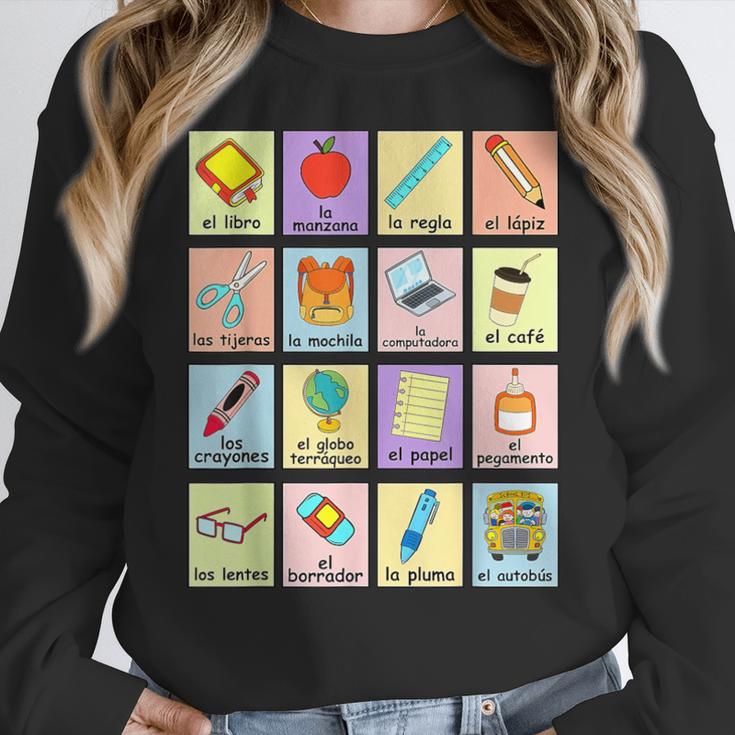 Dual Language Crew Bilingual Spanish Teacher Back To School For Men Women Women Crewneck Sweatshirt, funny design Dual Language Crew Bilingual Spanish Teacher Back To School For Men Women Women Crewneck Sweatshirt, funny design