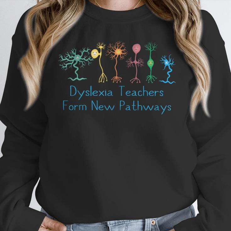 Dyslexia Teachers Form New Pathways Awareness Women Crewneck Sweatshirt, funny design Dyslexia Teachers Form New Pathways Awareness Women Crewneck Sweatshirt, funny design