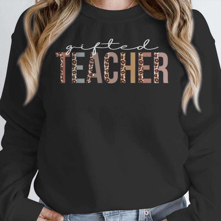 Ed Teacher Leopard Appreciation For Women For Work Women Crewneck Sweatshirt, funny design