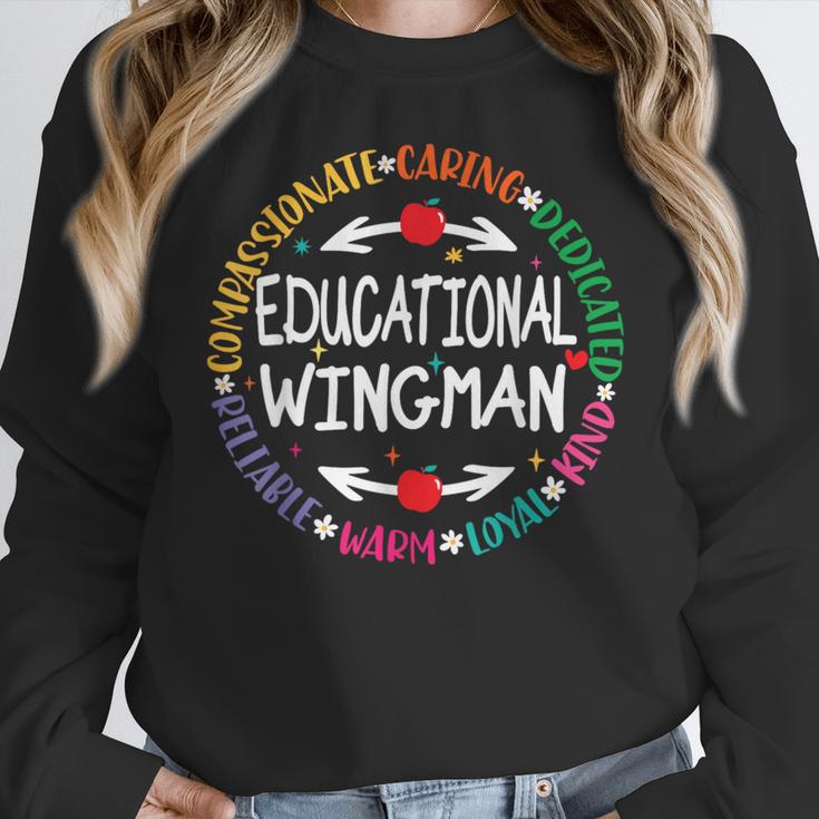 Educational Wingman Assistant Teaching a School Teacher Aide Women Crewneck Sweatshirt, funny design Educational Wingman Assistant Teaching a School Teacher Aide Women Crewneck Sweatshirt, funny design