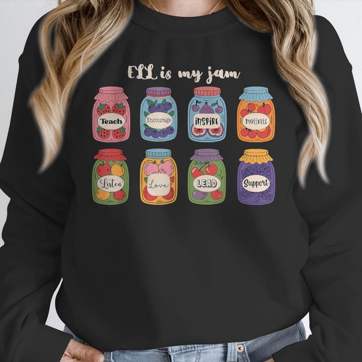 ELL Is My Jam English Language Learner Aide ELL Teacher Women Crewneck Sweatshirt, English Teacher Gifts, funny design ELL Is My Jam English Language Learner Aide ELL Teacher Women Crewneck Sweatshirt, English Teacher Gifts, funny design