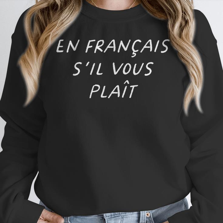 En Francais S'Il Vous Plait French Teacher Back To School Women Crewneck Sweatshirt, funny design En Francais S'Il Vous Plait French Teacher Back To School Women Crewneck Sweatshirt, funny design