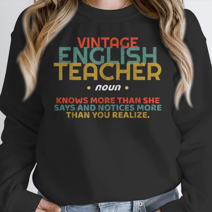 ENGLISH TEACHER Definition Vintage Tee T-Shirt Women Crewneck Sweatshirt, English Teacher Gifts, funny design