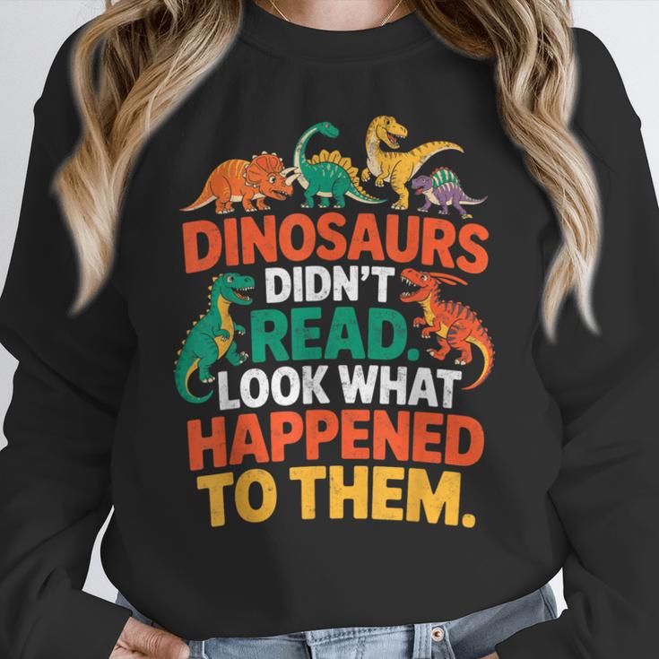 English Teacher Dinosaurs Didn’t Read What Happened To Them Women Crewneck Sweatshirt, English Teacher Gifts, funny design English Teacher Dinosaurs Didn’t Read What Happened To Them Women Crewneck Sweatshirt, English Teacher Gifts, funny design