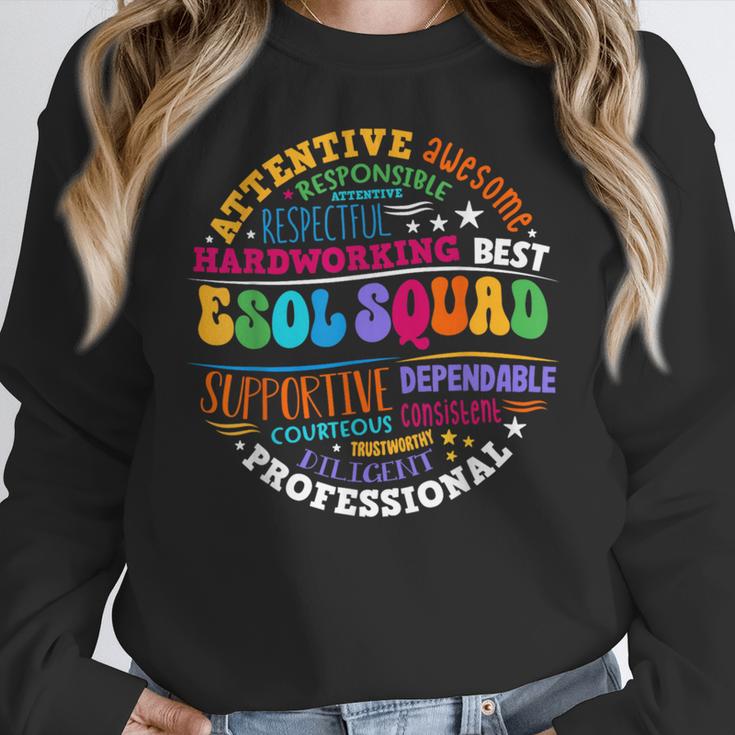 ESOL Squad Teachers And Students Team Back To School Women Crewneck Sweatshirt, funny design