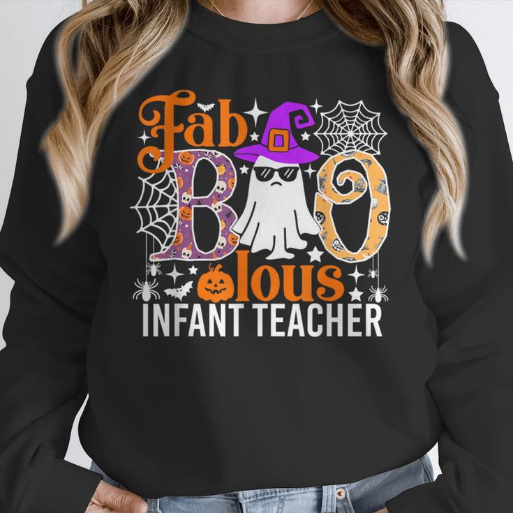 Fab Boo Lous Infant Teacher Halloween Costume Women Crewneck Sweatshirt, funny design