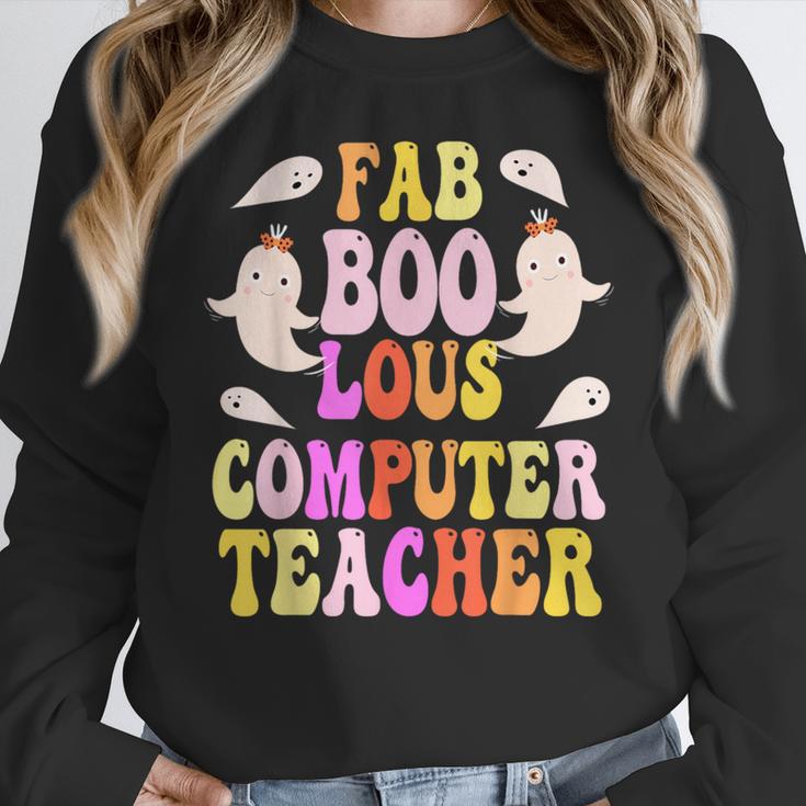 Faboolous COMPUTER TEACHER Costume This Is My Spooky Mom Dad Women Crewneck Sweatshirt, funny design Faboolous COMPUTER TEACHER Costume This Is My Spooky Mom Dad Women Crewneck Sweatshirt, funny design