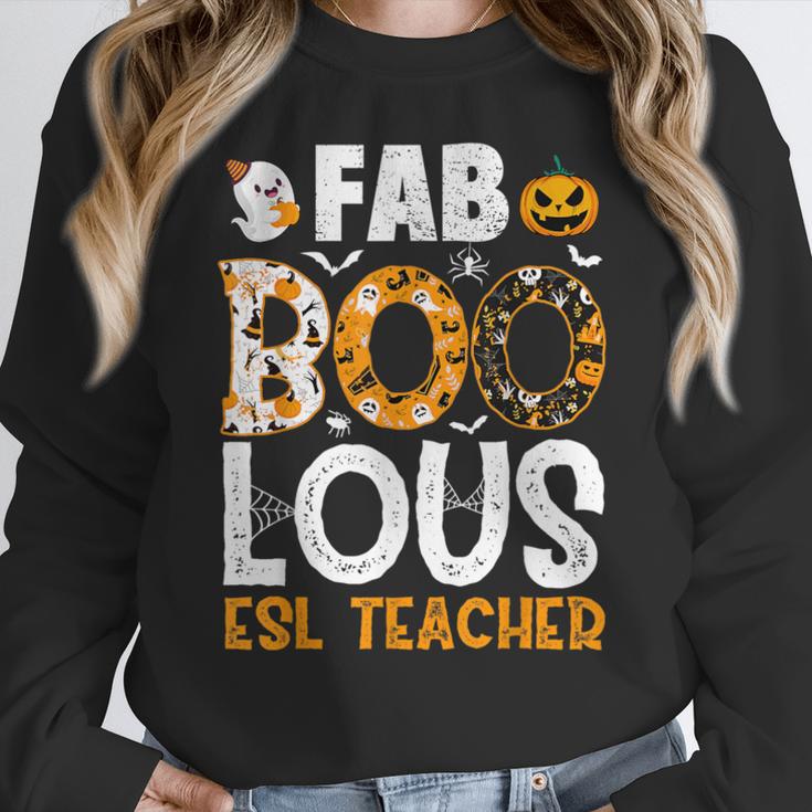 Faboolous ESL ESOL Teacher Spooky Teacher Halloween Costume For Men Women Women Crewneck Sweatshirt, Esl Teacher Gifts, funny design Faboolous ESL ESOL Teacher Spooky Teacher Halloween Costume For Men Women Women Crewneck Sweatshirt, Esl Teacher Gifts, funny design