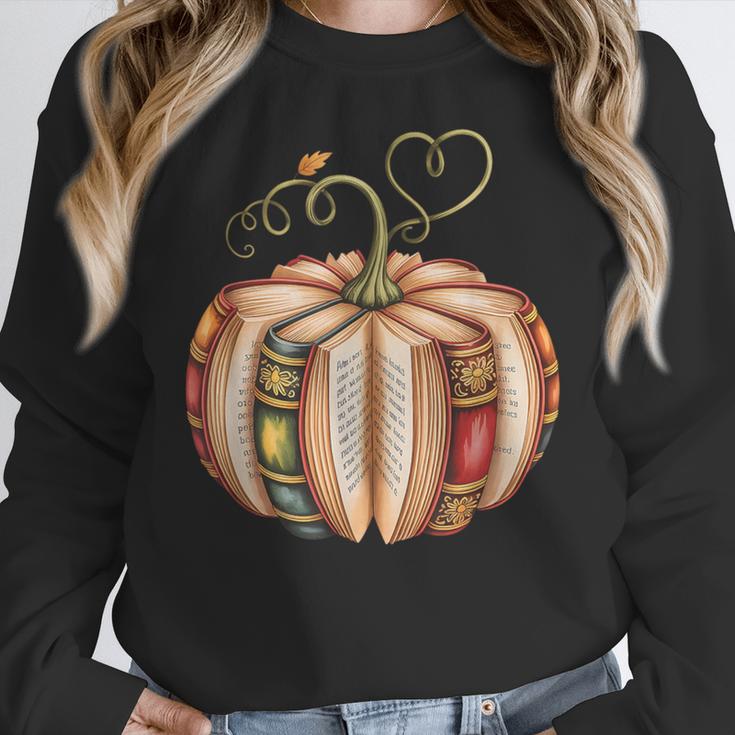 Fall Book Pumpkin Fall Librarians Bookworm Teachers Students Women Crewneck Sweatshirt, funny design Fall Book Pumpkin Fall Librarians Bookworm Teachers Students Women Crewneck Sweatshirt, funny design