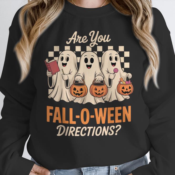 Are You Fall O Ween Directions Teacher Halloween Boo Ghost Women Crewneck Sweatshirt, funny design Are You Fall O Ween Directions Teacher Halloween Boo Ghost Women Crewneck Sweatshirt, funny design