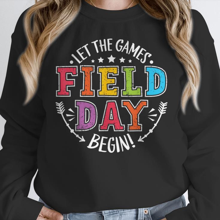 Field Day 2024 Let The Games Begin Teacher Kids Girls Boys Women Crewneck Sweatshirt, funny design