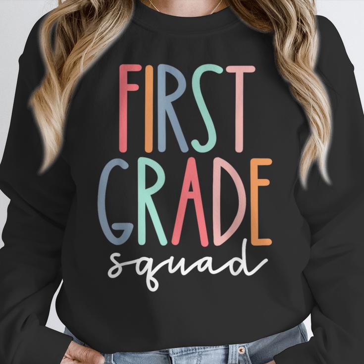 First Grade Squad 1st Grade Teacher Crew Back To School Team Women Crewneck Sweatshirt, First Grade Teacher Gifts, funny design First Grade Squad 1st Grade Teacher Crew Back To School Team Women Crewneck Sweatshirt, First Grade Teacher Gifts, funny design