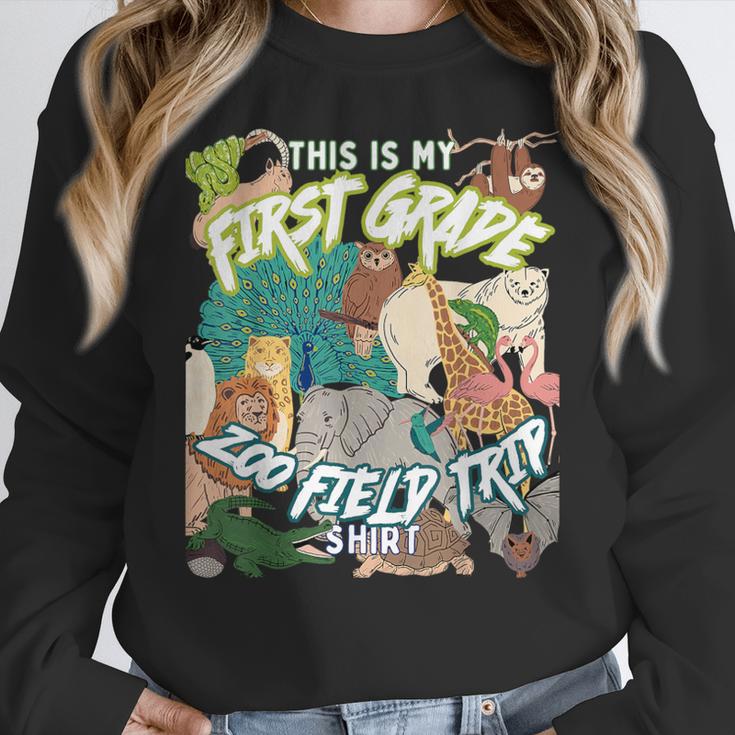 First Grade Zoo Field Trip Matching Student Teacher Class Women Crewneck Sweatshirt, First Grade Teacher Gifts, funny design First Grade Zoo Field Trip Matching Student Teacher Class Women Crewneck Sweatshirt, First Grade Teacher Gifts, funny design