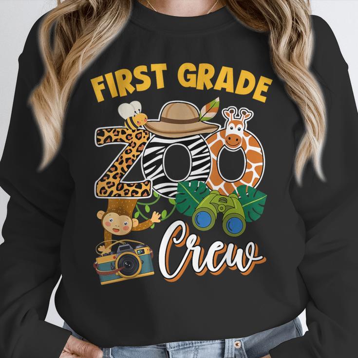 First Grade Zoo Field Trip Squad Matching Teacher Students Women Crewneck Sweatshirt, First Grade Teacher Gifts, funny design First Grade Zoo Field Trip Squad Matching Teacher Students Women Crewneck Sweatshirt, First Grade Teacher Gifts, funny design