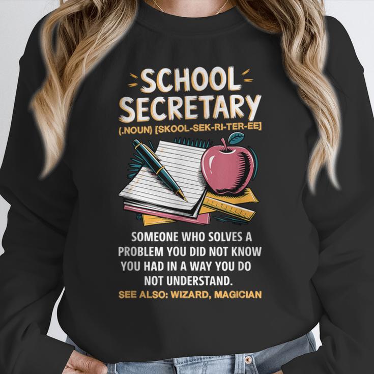 Front Office Teacher Admin Meaning School Secretary Women Crewneck Sweatshirt, funny design Front Office Teacher Admin Meaning School Secretary Women Crewneck Sweatshirt, funny design
