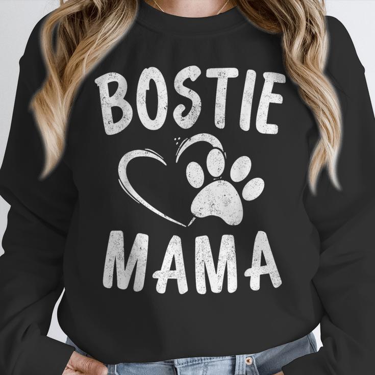 Fun Bostie Mama Dog Lover Apparel Boston Terrier Mom Women Crewneck Sweatshirt, Mom Gifts, Boston Terrier Mom Gifts, funny design