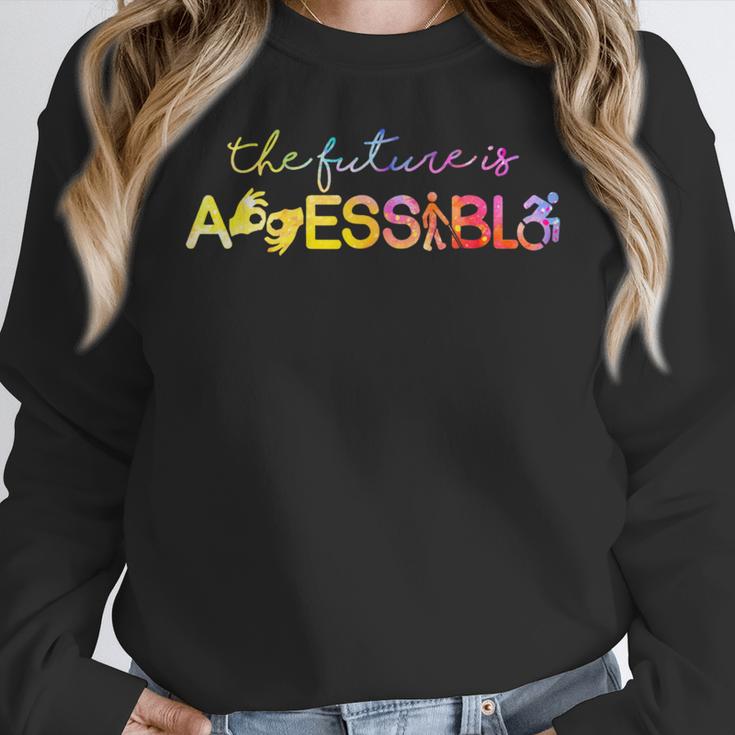 The Future Is Accessible Special Education Teacher Women Crewneck Sweatshirt, Future Teacher Gifts, funny design