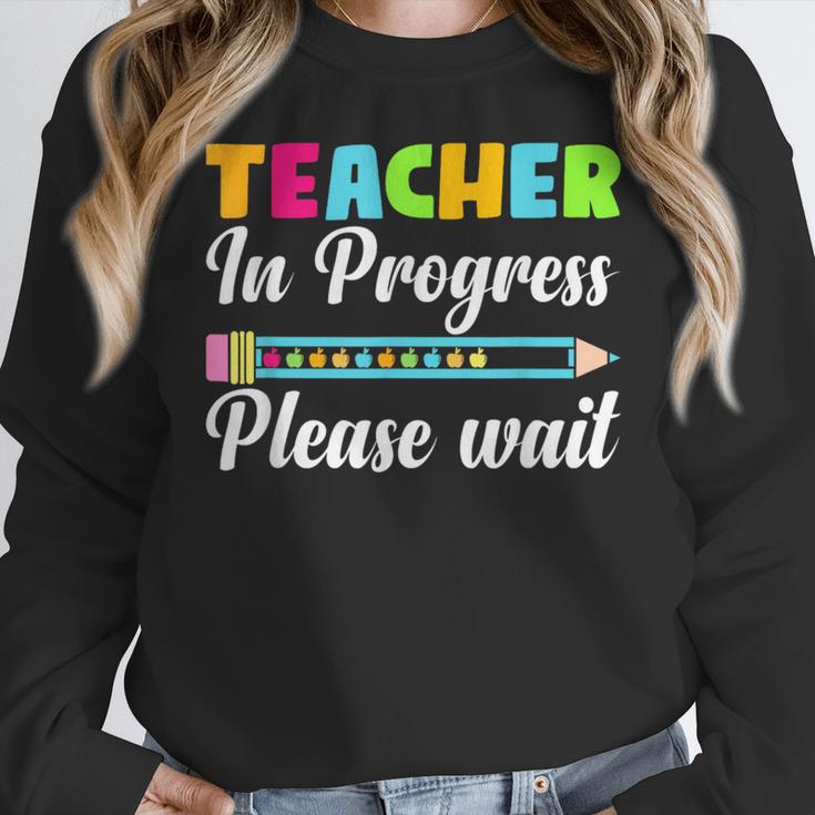 Future Teacher Cool Teacher In Progress Please Wait Women Crewneck Sweatshirt, Future Teacher Gifts, funny design Future Teacher Cool Teacher In Progress Please Wait Women Crewneck Sweatshirt, Future Teacher Gifts, funny design