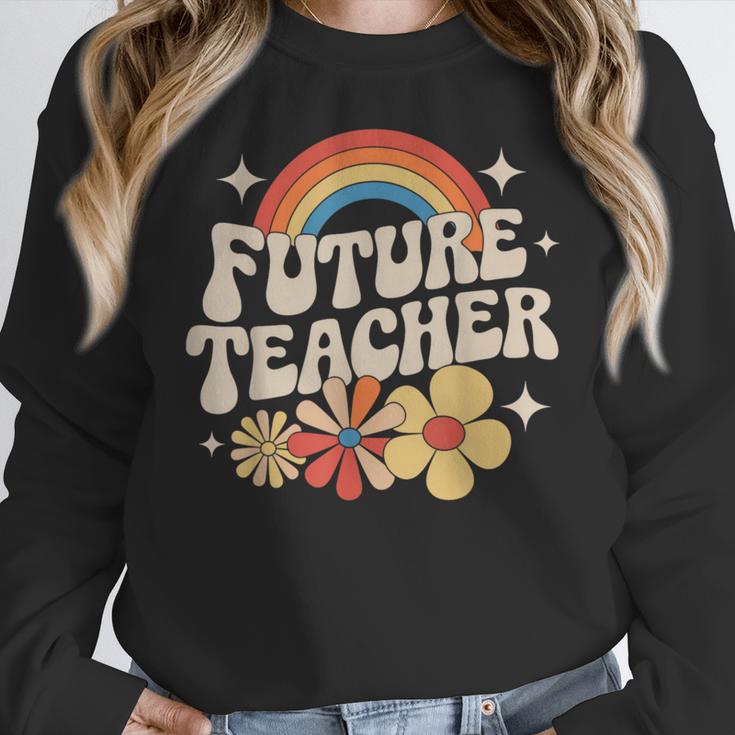 Future Teacher Kids Youth Girls Rainbow Pre-k Kindergarten Women Crewneck Sweatshirt, Future Teacher Gifts, funny design