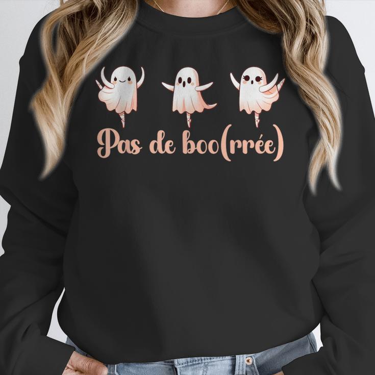 Ghost Ballet Dancer Halloween Dance Teacher Pas De Boo-Rée Women Crewneck Sweatshirt, funny design Ghost Ballet Dancer Halloween Dance Teacher Pas De Boo-Rée Women Crewneck Sweatshirt, funny design
