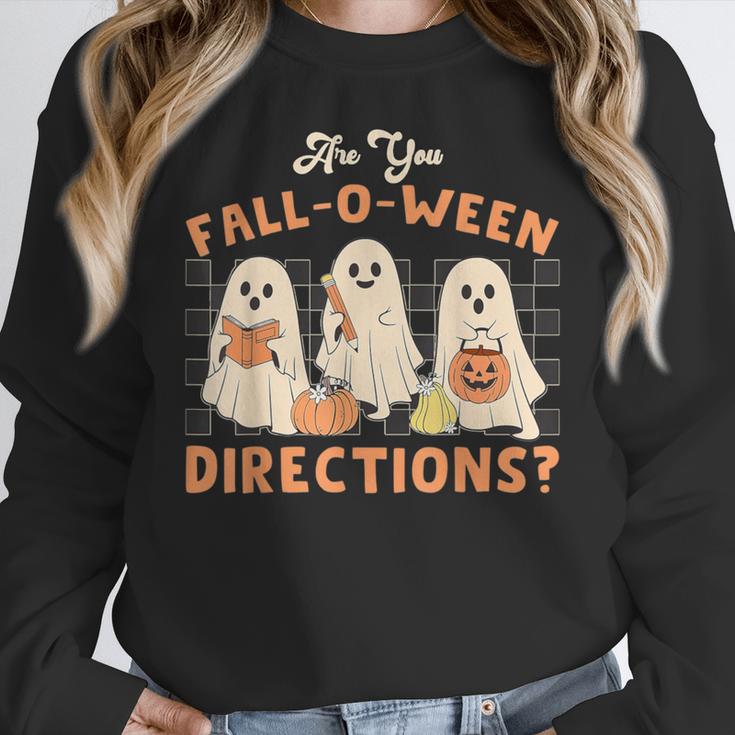 Ghost Are You Fall-O-Ween Directions Teacher Halloween Women Crewneck Sweatshirt, funny design Ghost Are You Fall-O-Ween Directions Teacher Halloween Women Crewneck Sweatshirt, funny design