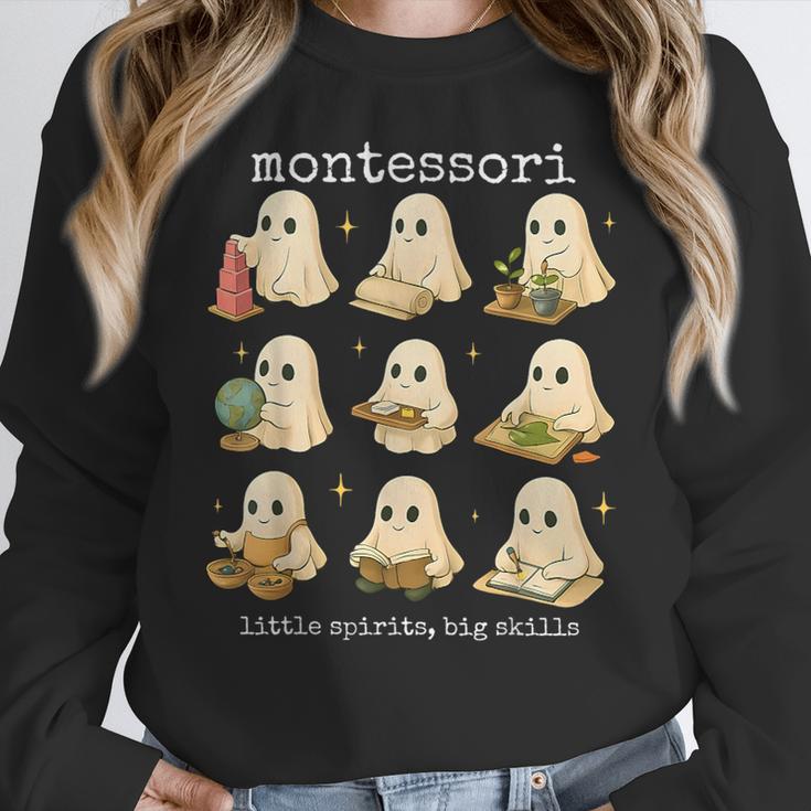 Ghosts Halloween Montessori Teacher Educator Costume Women Crewneck Sweatshirt, funny design Ghosts Halloween Montessori Teacher Educator Costume Women Crewneck Sweatshirt, funny design
