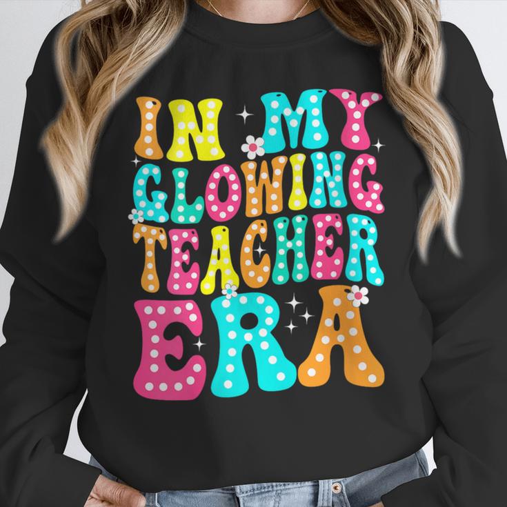 In My Glowing Teacher Era Groovy Colorful Bright Women Crewneck Sweatshirt, Groovy Teacher Gifts, funny design In My Glowing Teacher Era Groovy Colorful Bright Women Crewneck Sweatshirt, Groovy Teacher Gifts, funny design