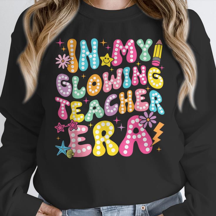 In My Glowing Teacher Era Teaching Back To School Women Crewneck Sweatshirt, funny design In My Glowing Teacher Era Teaching Back To School Women Crewneck Sweatshirt, funny design