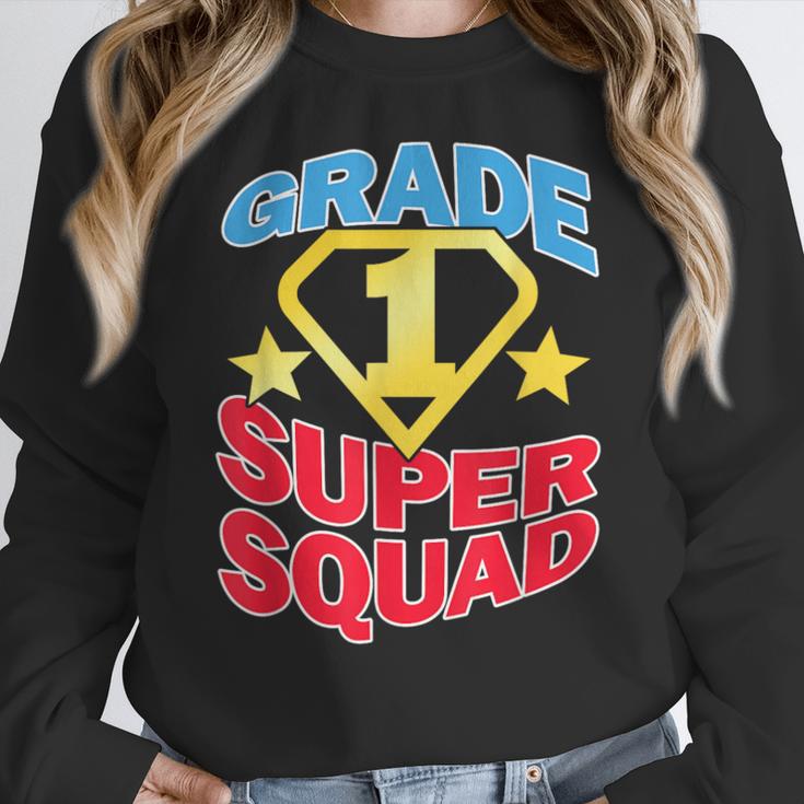 Grade 1 Super Squad Superhero Teacher Team Women Crewneck Sweatshirt, Super Teacher Gifts, funny design Grade 1 Super Squad Superhero Teacher Team Women Crewneck Sweatshirt, Super Teacher Gifts, funny design