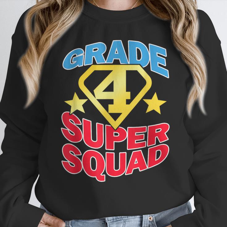 Grade 4 Super Squad Superhero Teacher Team Women Crewneck Sweatshirt, Super Teacher Gifts, funny design Grade 4 Super Squad Superhero Teacher Team Women Crewneck Sweatshirt, Super Teacher Gifts, funny design