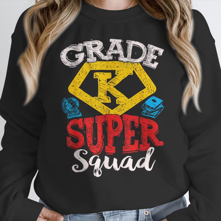 Grade K Super Squad Superhero Kindergarten Teacher Team Women Crewneck Sweatshirt, Super Teacher Gifts, funny design Grade K Super Squad Superhero Kindergarten Teacher Team Women Crewneck Sweatshirt, Super Teacher Gifts, funny design
