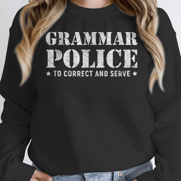 Grammar Police T Shirt English Teacher Women Crewneck Sweatshirt, English Teacher Gifts, funny design Grammar Police T Shirt English Teacher Women Crewneck Sweatshirt, English Teacher Gifts, funny design