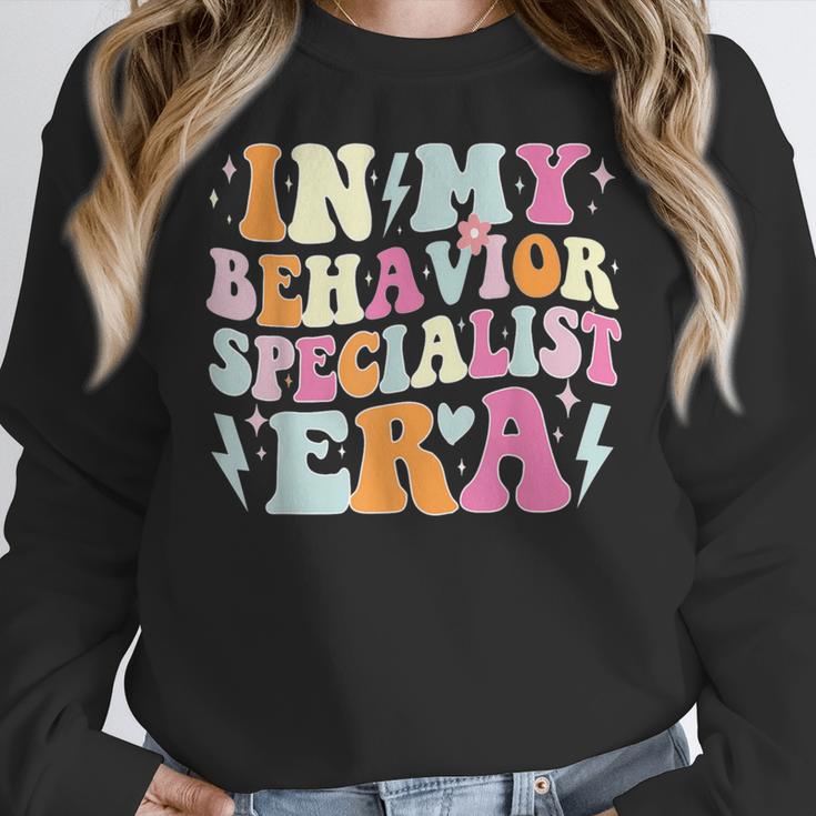 Groovy In My Behavior Specialist Era Behavior Teachers Women Crewneck Sweatshirt, funny design Groovy In My Behavior Specialist Era Behavior Teachers Women Crewneck Sweatshirt, funny design