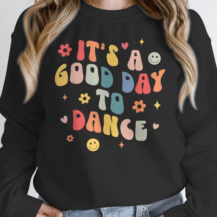 Groovy Its A Good Day To Dance Dance Teacher Women Crewneck Sweatshirt, Groovy Teacher Gifts, funny design Groovy Its A Good Day To Dance Dance Teacher Women Crewneck Sweatshirt, Groovy Teacher Gifts, funny design