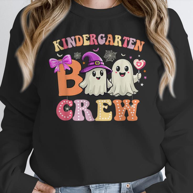 Groovy Kindergarten Boo Crew Kinder Halloween Teacher Kids Women Crewneck Sweatshirt, Groovy Teacher Gifts, funny design Groovy Kindergarten Boo Crew Kinder Halloween Teacher Kids Women Crewneck Sweatshirt, Groovy Teacher Gifts, funny design