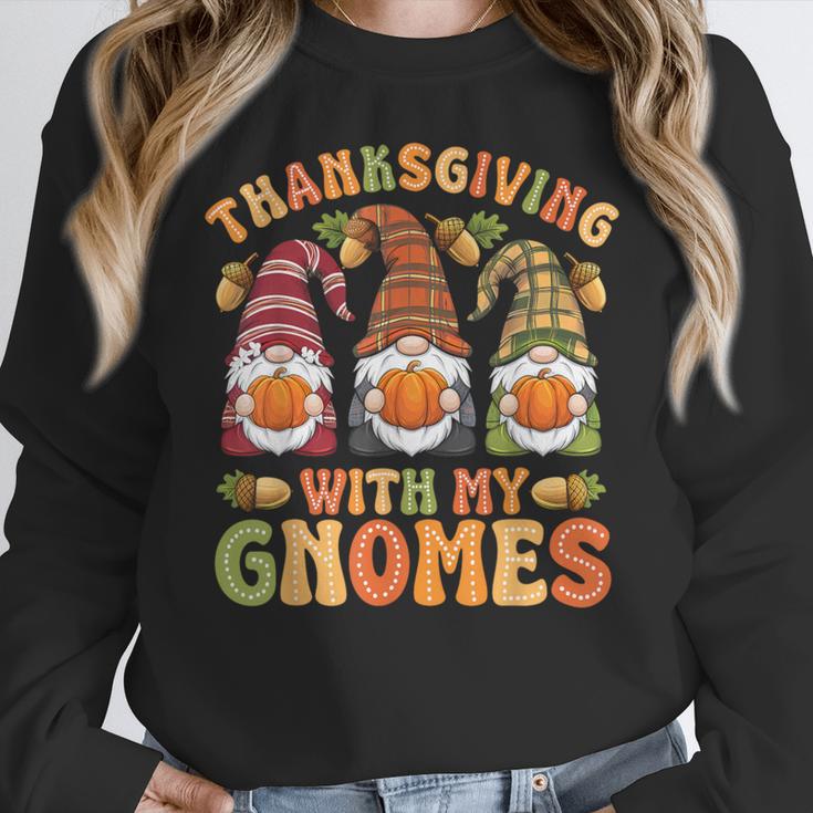 Groovy Thanksgiving With My Gnomie Women Teacher Fall Gnome Women Crewneck Sweatshirt, Groovy Teacher Gifts, funny design Groovy Thanksgiving With My Gnomie Women Teacher Fall Gnome Women Crewneck Sweatshirt, Groovy Teacher Gifts, funny design