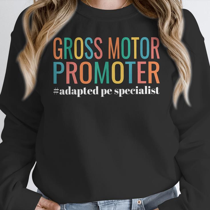 Gross Motor Promoter Adapted PE Specialist PE Teacher Art Women Crewneck Sweatshirt, Pe Teacher Gifts, funny design